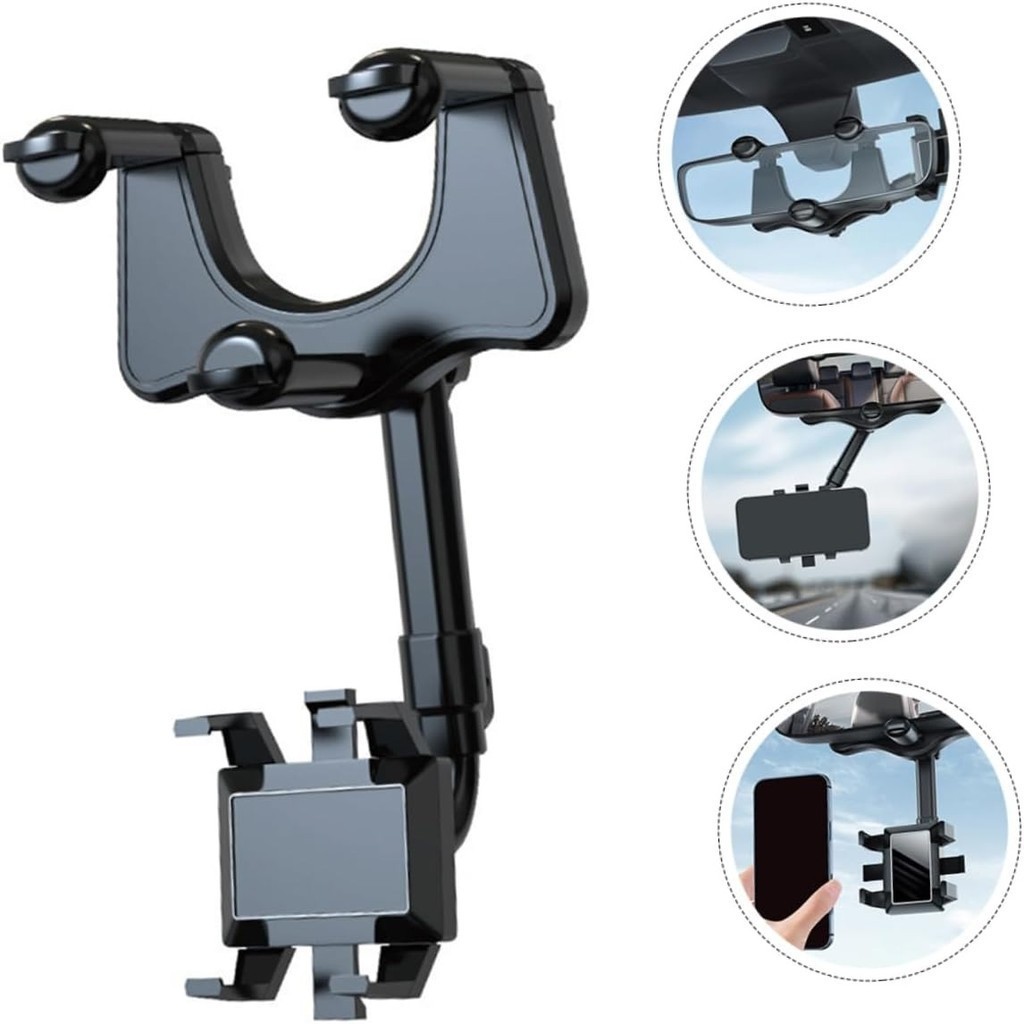 RB2233 Holder HP Kaca Spion Tengah Mobil Holder Bracket Jepit Handphone Stand
