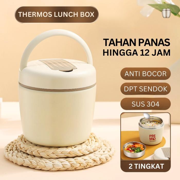 

PREMIO Kotak Makan Lunch Box Set Stainless Tahan Panas Anti Tumpah