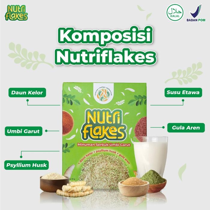

JTTOP" NUTRIFLAKES SEREAL UMBI GARUT SOLUSI ATASI ASAM LAMBUNG - 1 BOX