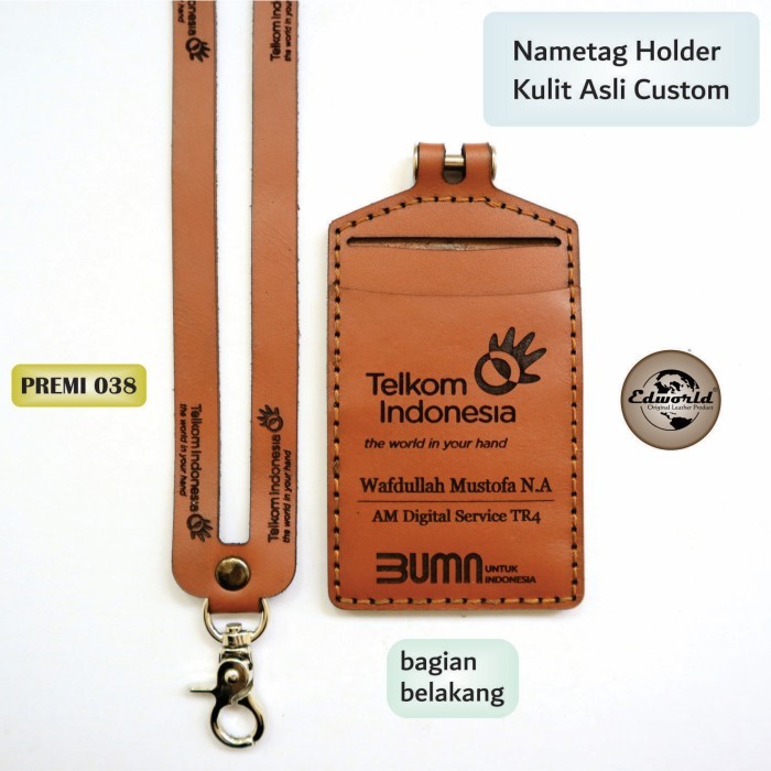 

Nametag Kulit Asli Custom