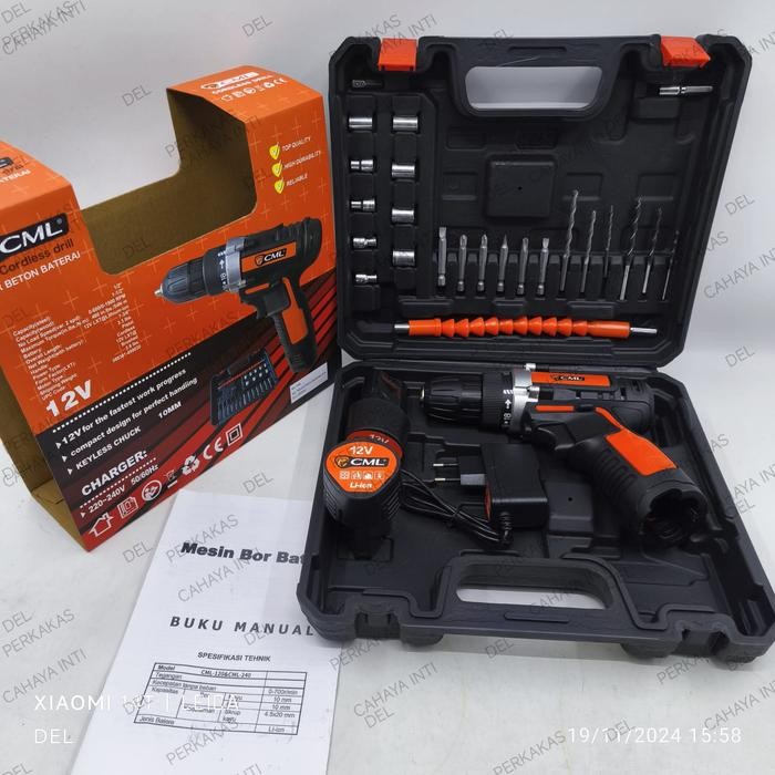 Camel Mesin Bor Cordless Drill + set 12 Volt 24 Volt - Baterai Impact