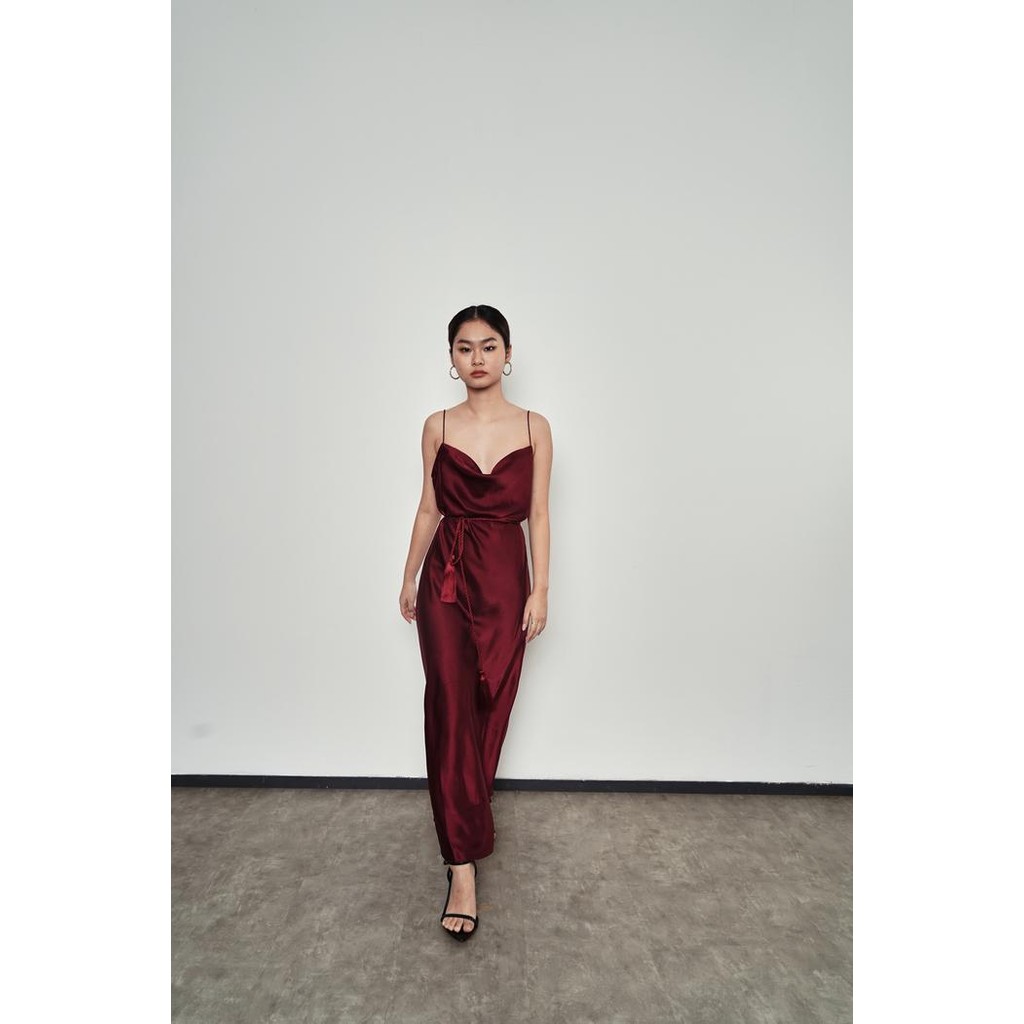 Pafon Scarlette Dress - Maroon Pafon