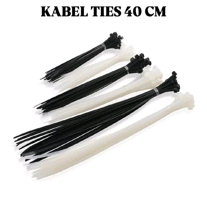 

KABEL TIES HITAM DAN PUTIH / PENGIKAT KABEL / CABLE TIE PANJANG 40CM
