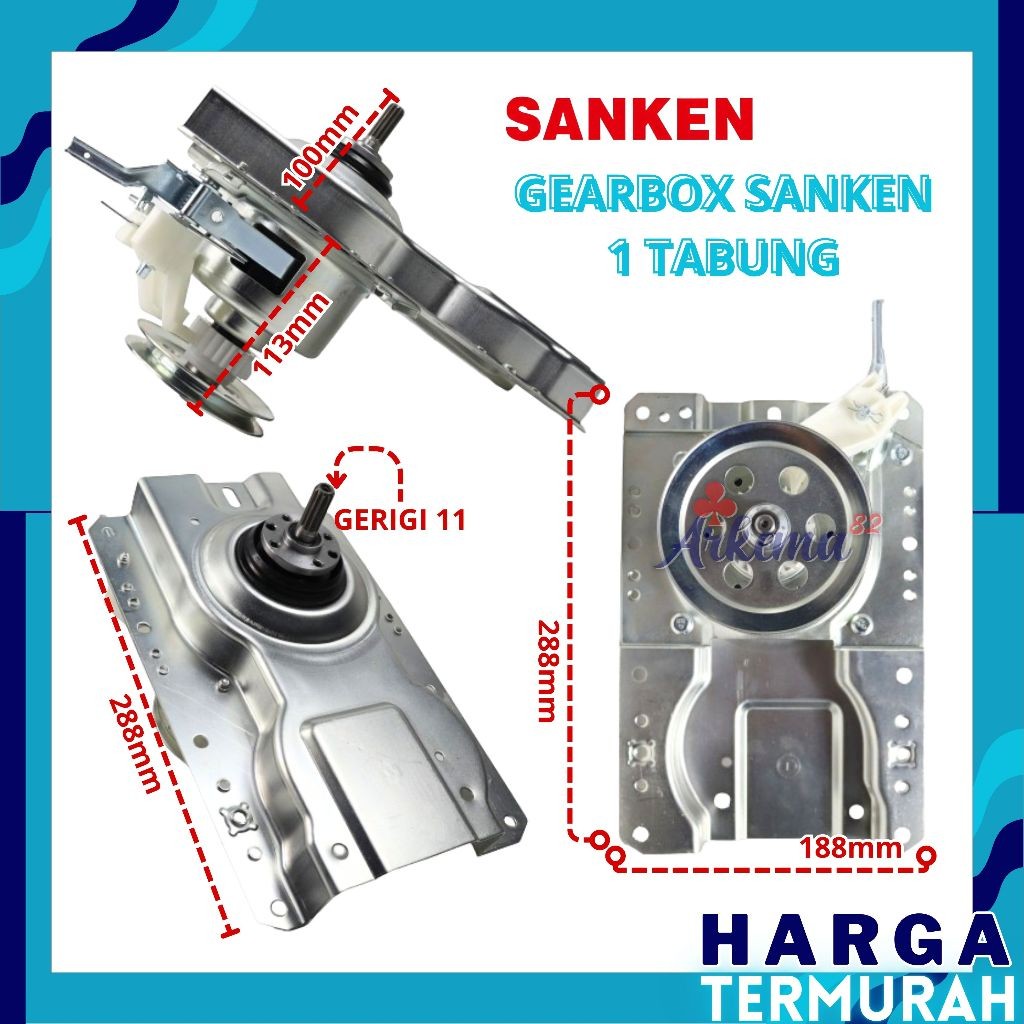 GEAR BOX MESIN CUCI SANKEN ORIGINAL GEARBOX 1 TABUNG GIRBOX GERBOX TOP LOADING UMUM UNIVERSAL