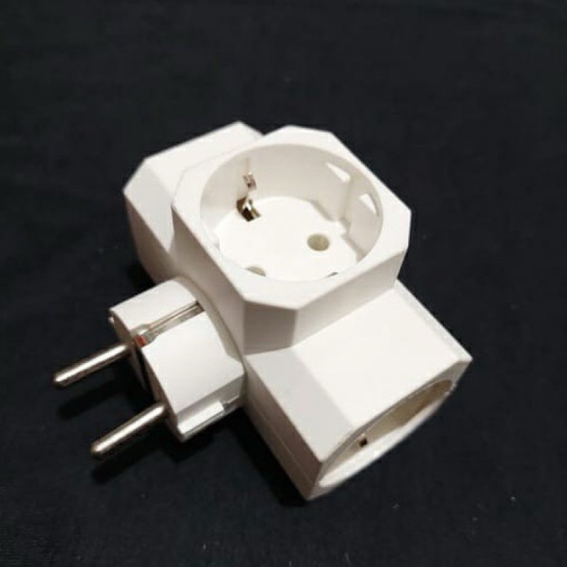 Steker T-Arde Broco Putih (13830) Colokan T Arde 2P Cabang Kaki 3 13830-55 Original