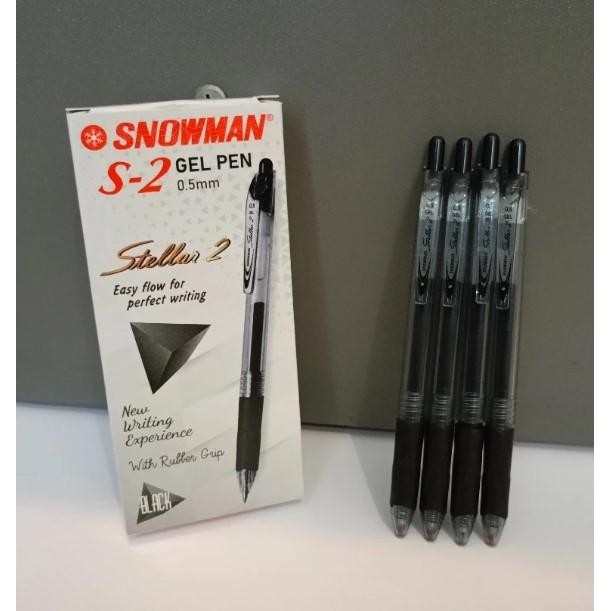

(12Pc) Pulpen Pen Gel Snowman Stellar S2 / Pena Gel Cetek 0.5Mm