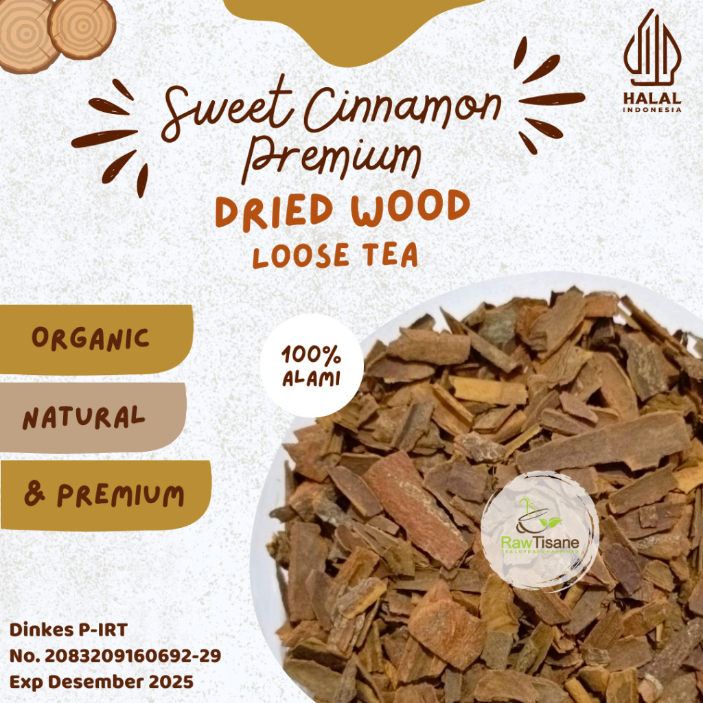 

RAW TISANE Sweet Cinnamon Tea / Cinnamon Loose Tea / Teh Kayu Manis Tubruk Isi 100 Gram