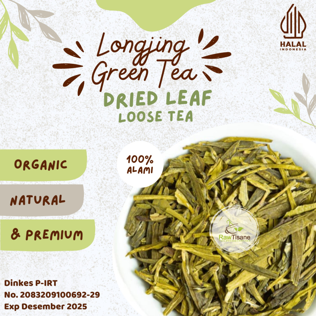 

RAW TISANE Longjing Tea / Xihu Longjing Green Tea Isi 100 Gram