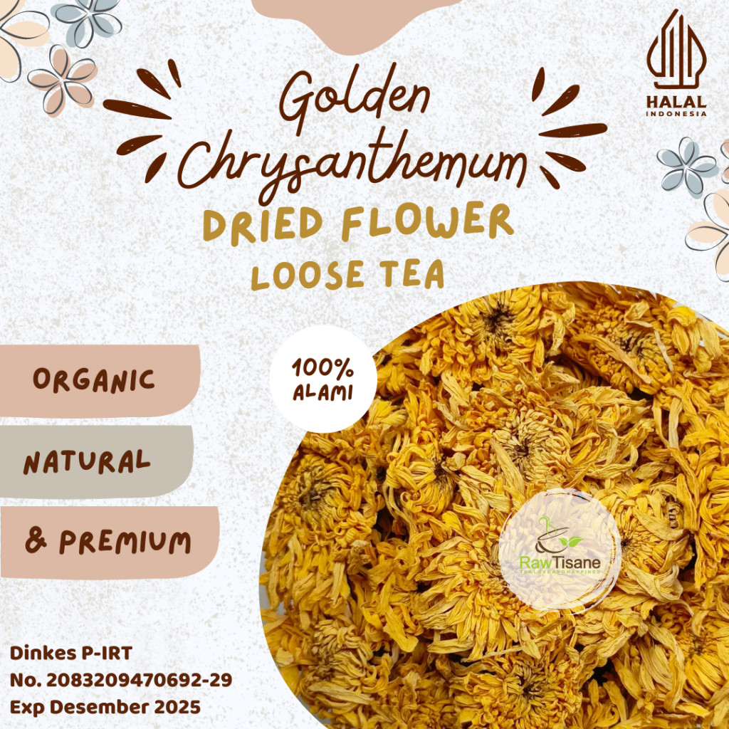 

RAW TISANE Golden Chrysanthemum Flower Tea / Teh Bunga Krisan Emas Isi 100 Gram