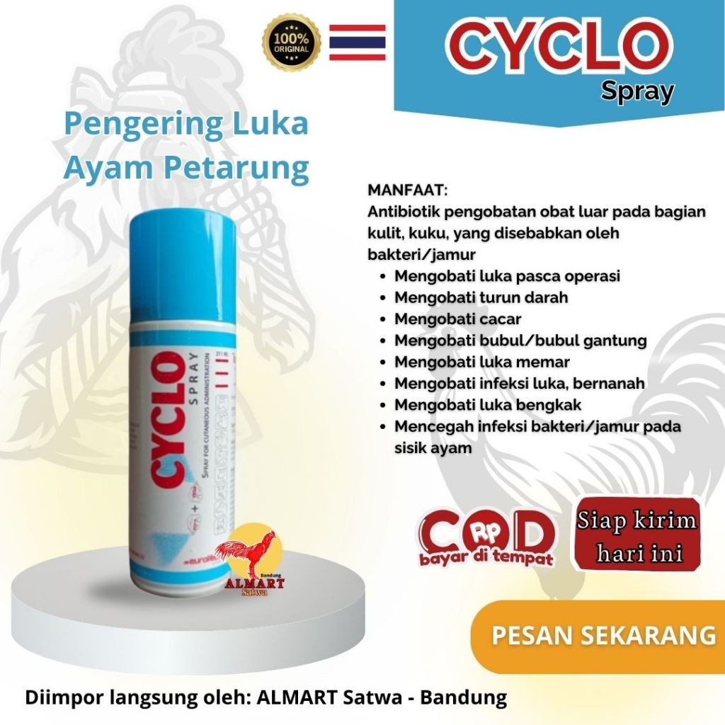 RB22 Cyclo Spray Impor Thailand Obat Luka Ayam