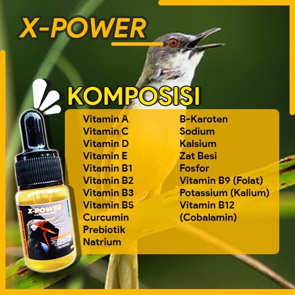 Asli.. [Promo] X-Power Vitamin Burung Obat Burung Lovebird Kenari Kacer Murai
