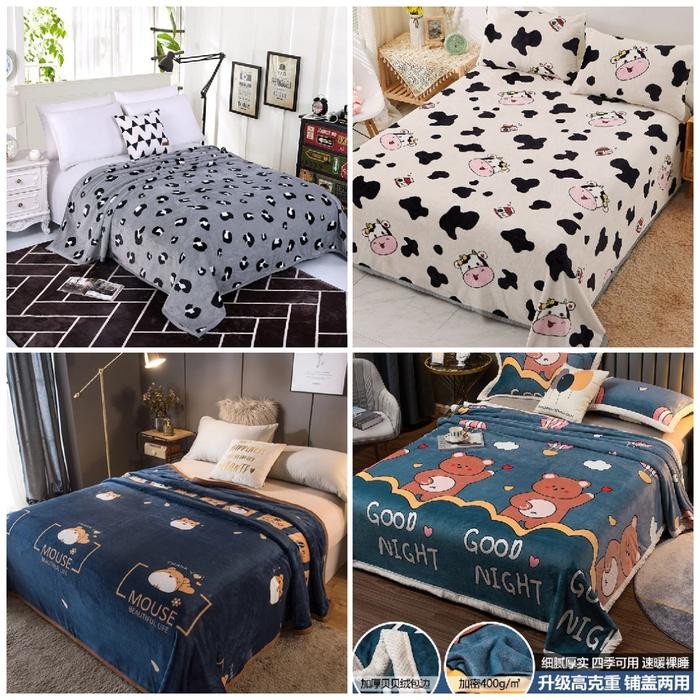 Cuci Gudang Selimut Bulu Dewasa 150 X 200