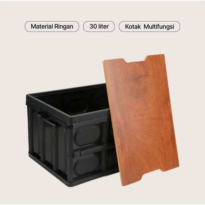 Kotak Box Lipat Piknik Campervan Multifungsi/Foldable Storage Box 30L
