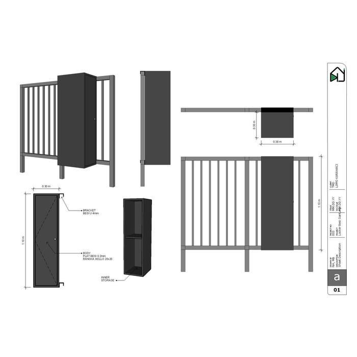 

Lemari Box Cabinet Locker Besi Gantung Custom