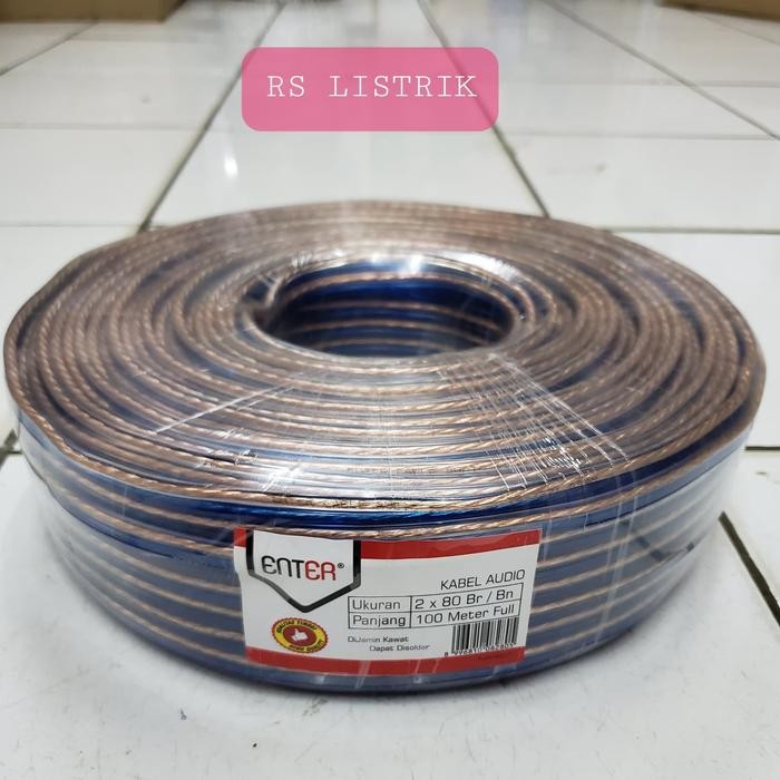 Kabel Transparan 2X80 100 Meter Full / Kabel Audio 2X80 100M