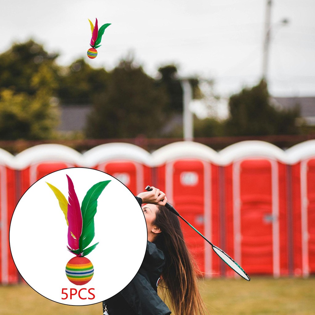5Pcs Badminton Shuttlecocks Outdoor Sports Toys Game Portable Feather Shuttlecocks Kick Shuttlecocks