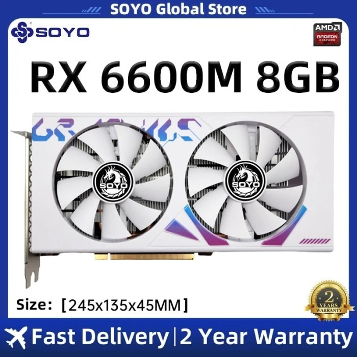 SOYO RX 6600 6600XT 6600M Graphics Card 8GB GPU GDDR6 8Pin Computer