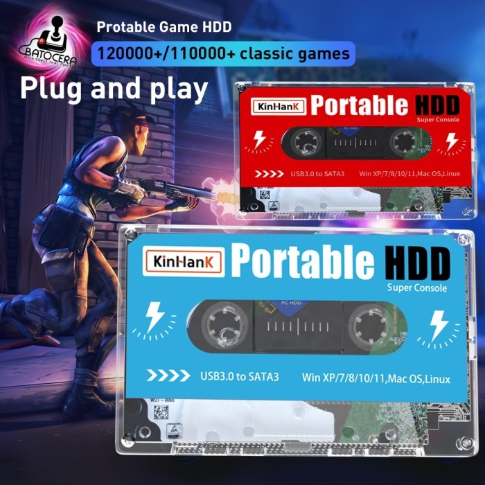 Kinhank 500G/2T Portable External Hard Drive Disk With 110000+Games