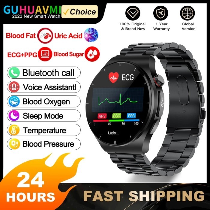 New Medical Grade ECG+PPG Bluetooth Call Smartwatch Sapphire Glass