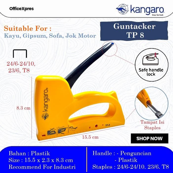 

Toso - Stapler Tembak Gun Tacker / Guntacker Kangaro Tp 8