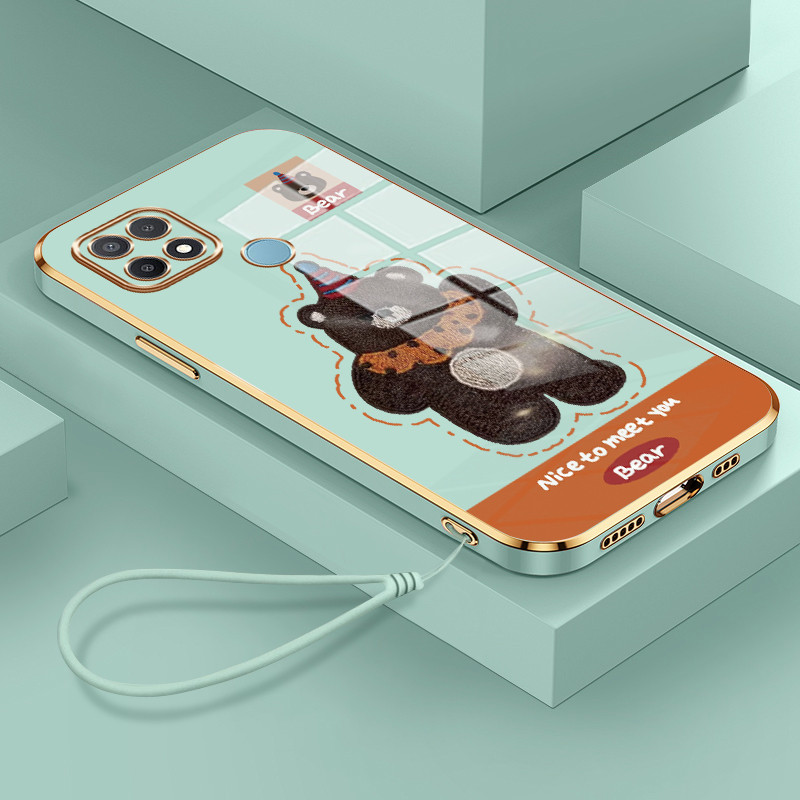 Casing Hp Untuk OPPO A15 A15s A35 Case Casing Beruang lucu pola Kesing HP Cesing pelindung Silikon S