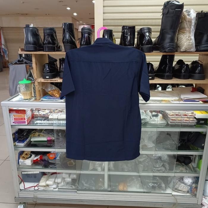 Baju Setelan Safari Dongker Seragam Pns Pdh Guru Kantor Pria Pendek