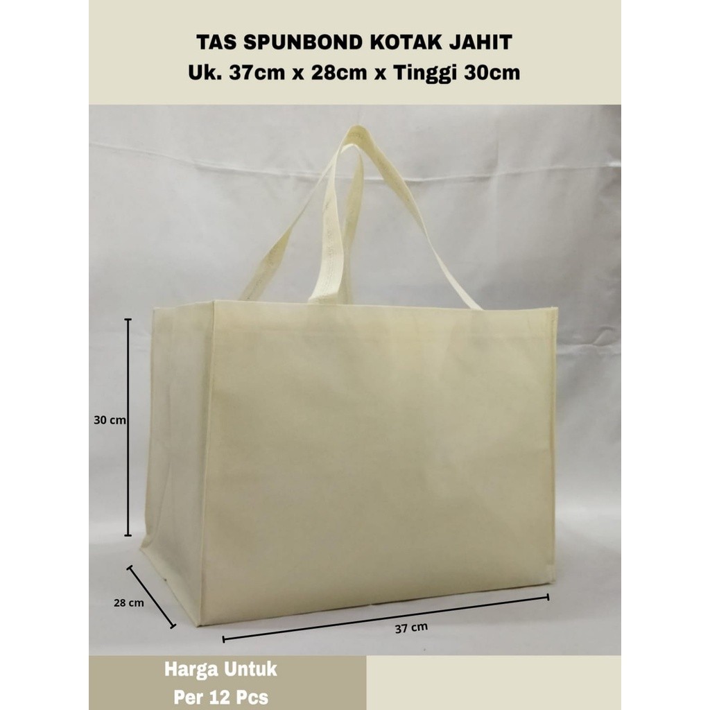 

Lsp Tas Spunbond Jahit Ukuran Luar - 37 x 28 x T30 cm untuk box 35 x 26 cm