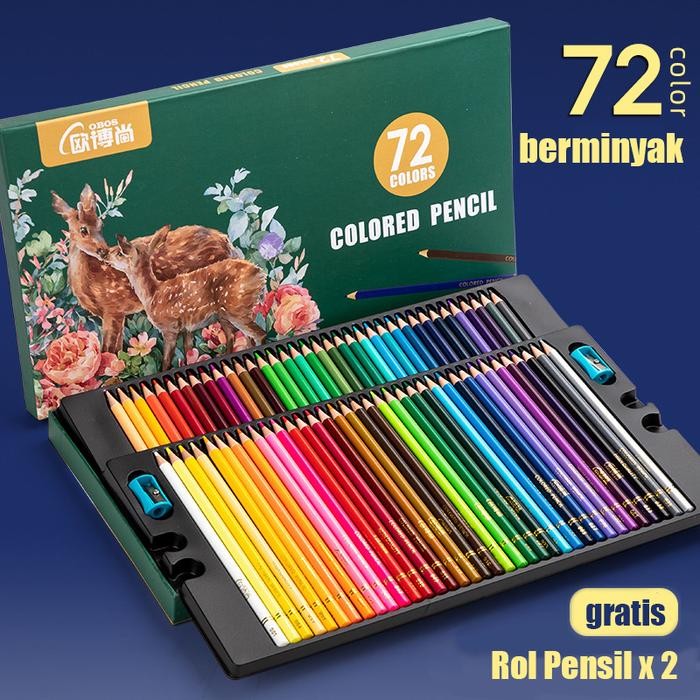 

delima.merah OBOS Oil Pencil Color Pensil Warna Minyak 48/72 Pencil Color Set High Grade Oil Pencil