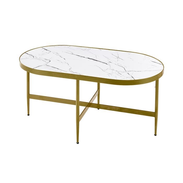 INFORMA Meja Tamu - MARIA COFFEE TABLE WHITE GOLD