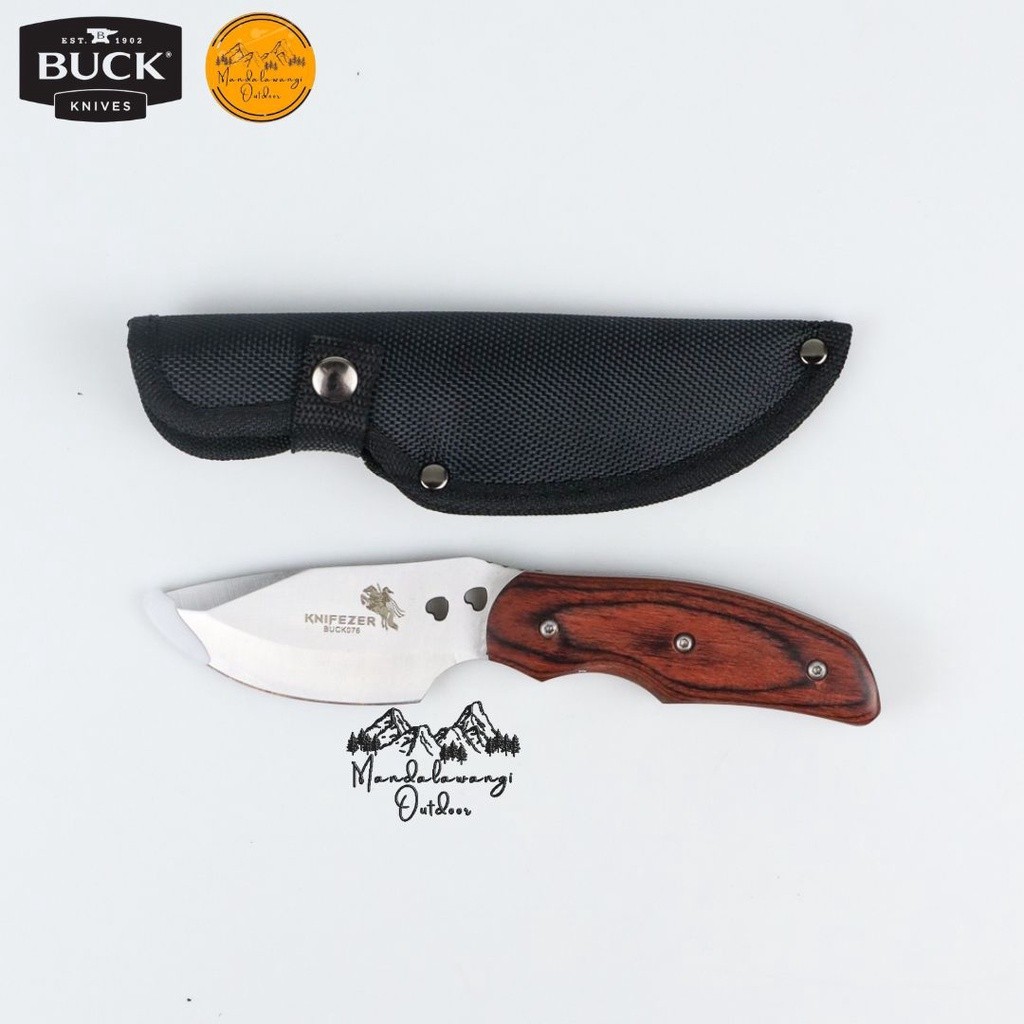 VIVE Pisau Camping Buck KNIFEZER BUCK Elf Pisau Berburu Hunting Hiking Knife Survival Tool Pisau