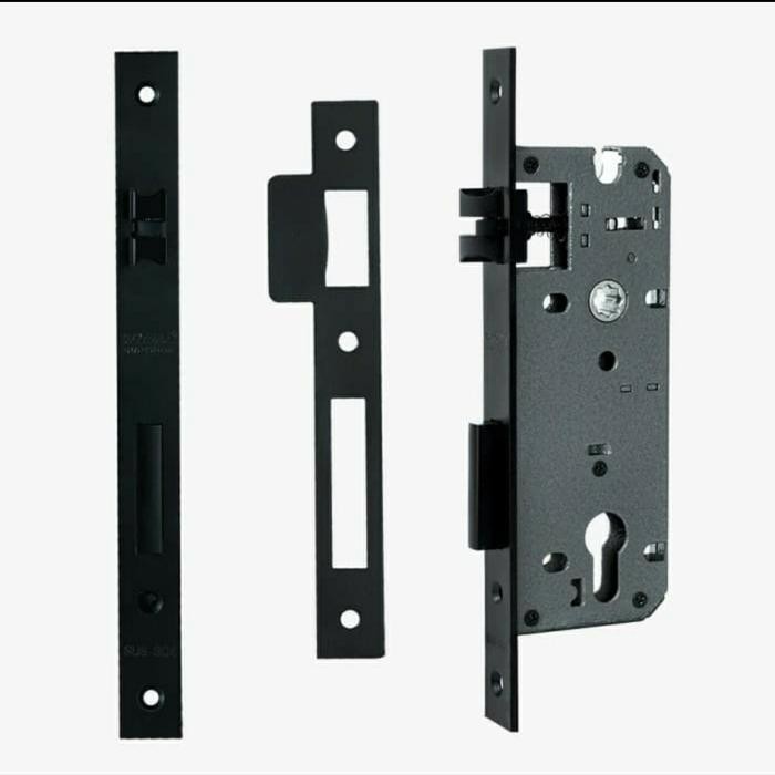 PALOMA HANDLE PINTU RUMAH TARIKAN GAGANG KUNCI PINTU SET KOMPLIT BLACK