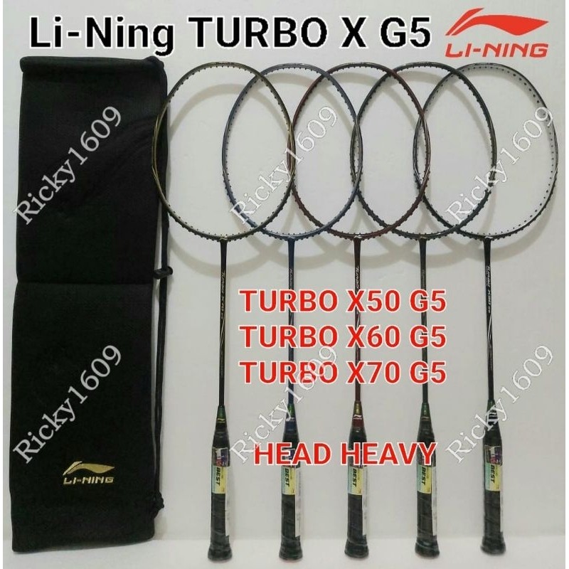 VIVE Raket Badminton Lining Turbo X50 G5 / Lining Turbo X60 G5 / Lining Turbo X70 G5 - Head Heavy -
