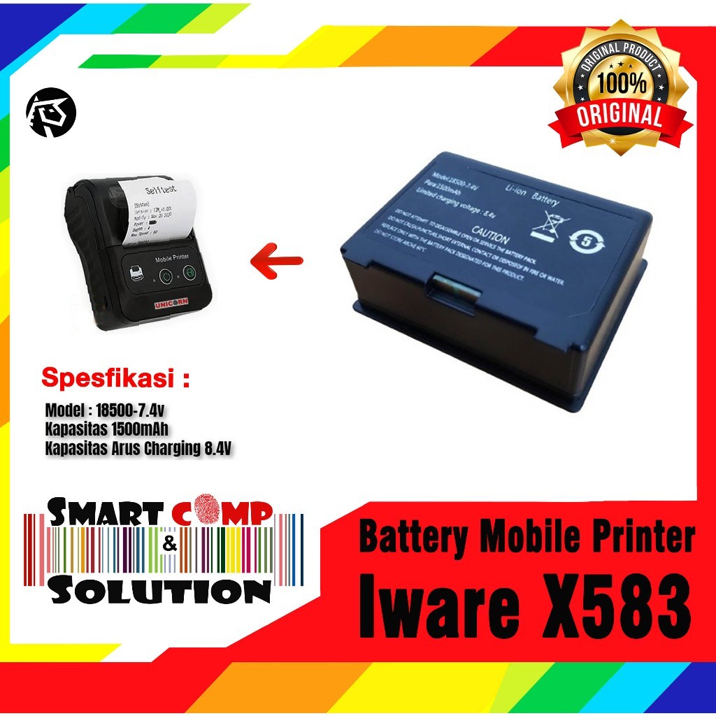 Baterai Battery Mobile Printer Bluetooth Iware X583 / SMARTCOM / EPPOS EPX583 / OKAY / DIT DT58B