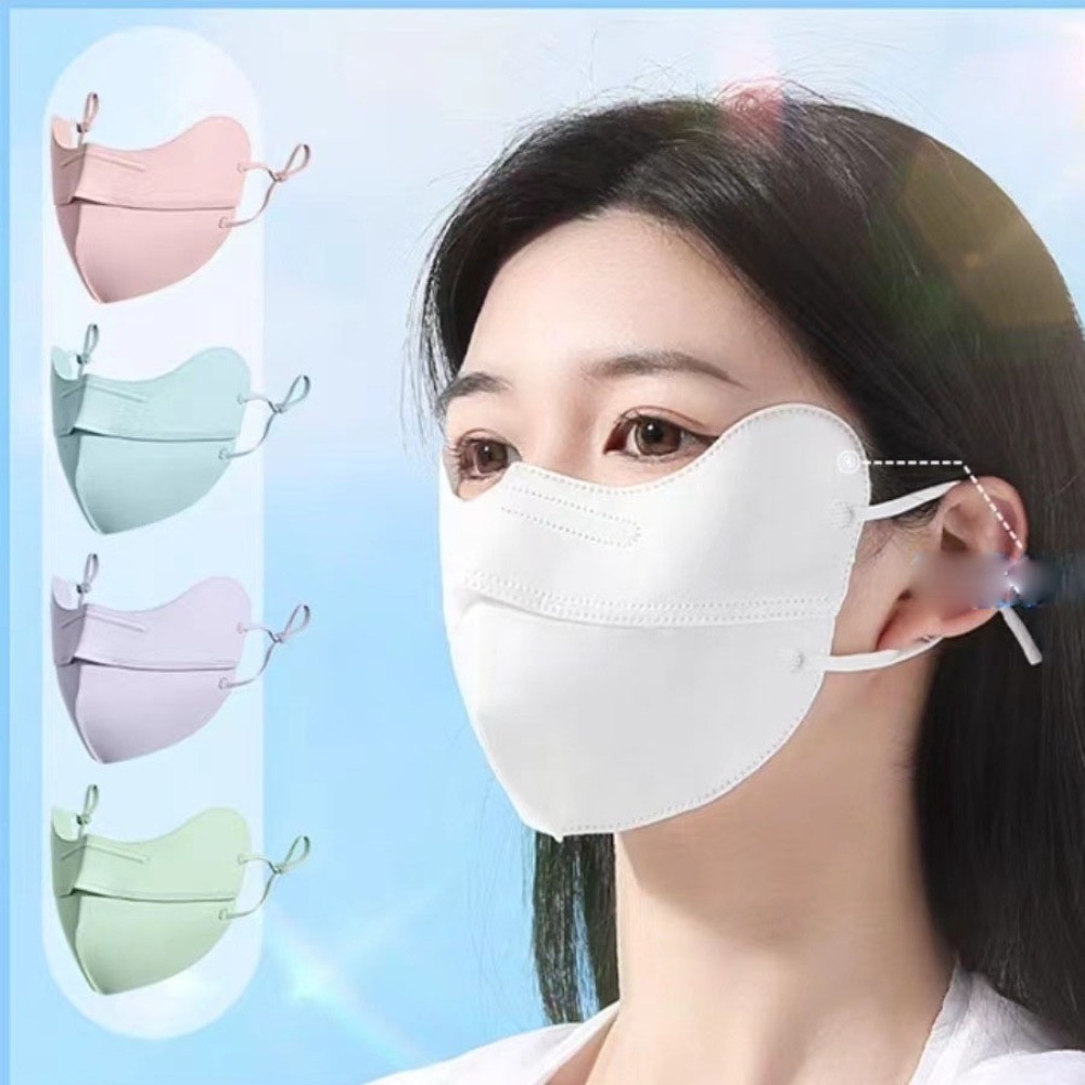Ice Silk Sunscreen Mask Face Veil Summer Outdoor Riding Hiking Face Mask Anti-Uv Upf50+ Breathable
