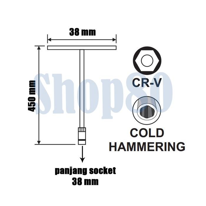 WIPRO KUNCI BUSI MOTOR TIPE T PANJANG FLEKSIBEL 8 10 12 14 17 MM