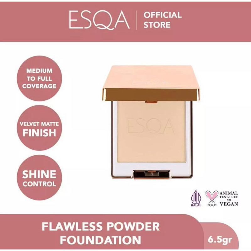 Sari ESQA FLAWLESS POWDER FOUNDATION / COMPACT POWDER ESQA / ORIGINAL 100% BEDAK PADAT ESQA TAHAN