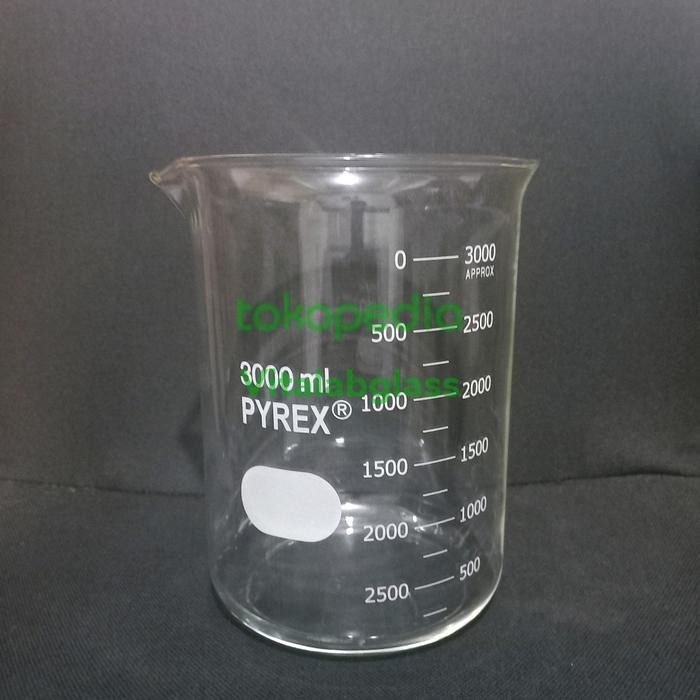 beaker glass/gelas kimia 3000 ml pyrex
