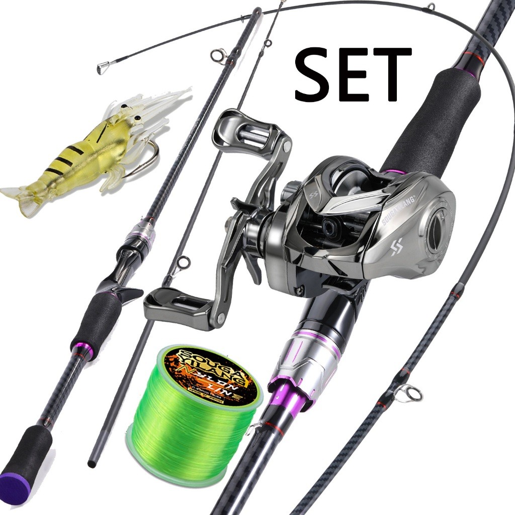 ID JORAN PANCING SET SOUGAYILANG 1.8M CARBON FIBER FISHING ROD WITH 7.2:1 FISHING REEL SET MAX DRAG