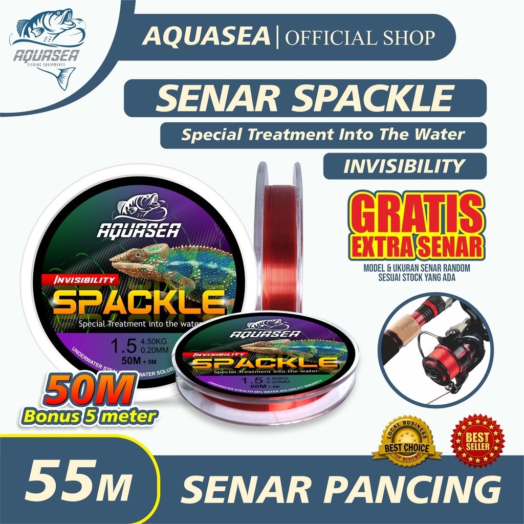 ID AQUASEA - SENAR PANCING NILON GARIS FISHING LINE MEMANCING PANCING IKAN LINE FISHING SPACKLE