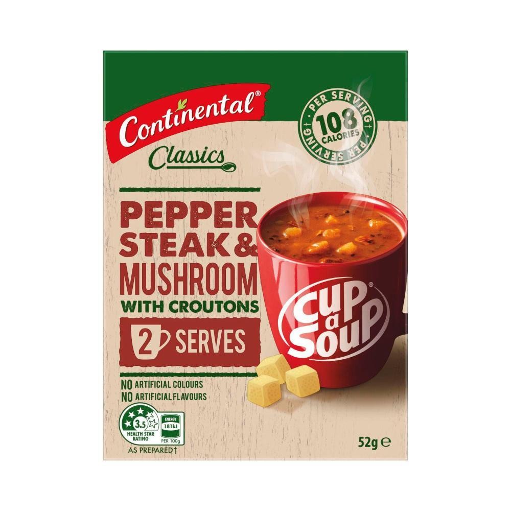 

Continental Pepper Steak & Mushroom with Croutons 2 serves 52 g