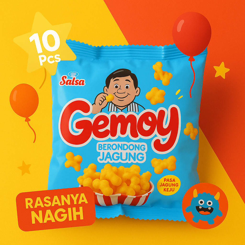 

waw 10 pcs Gemoy Berondong Jagung Salsa Cemilan Gurih Renyah