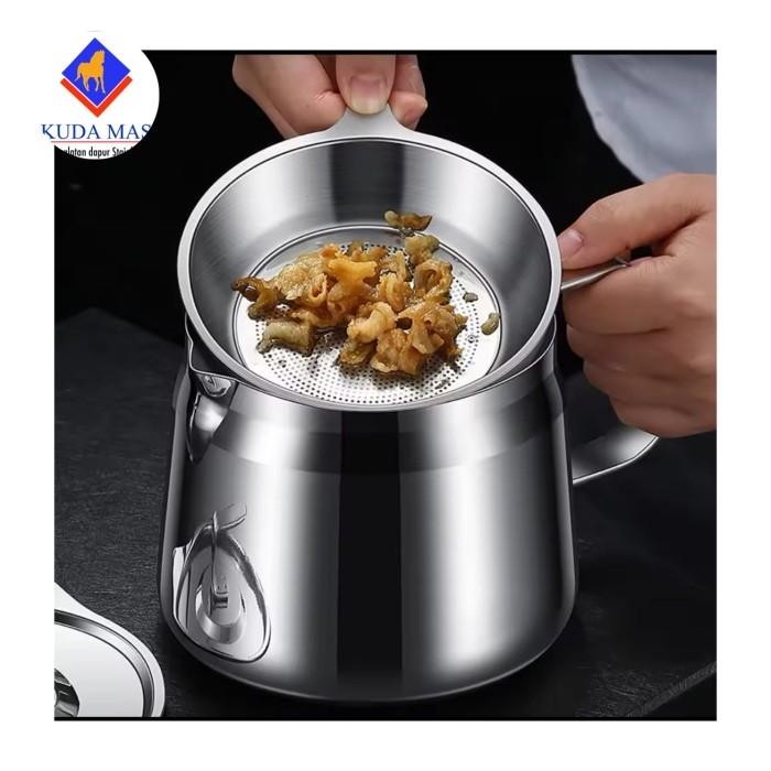 Oil Pot Wadah Penampungan Minyak / Saringan Minyak Stainless SUS 304