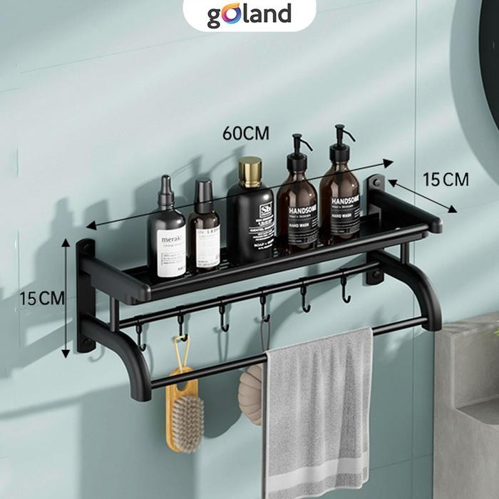 Goland Rak Kamar Mandi Dinding Rak Serbaguna Multifungsi Rak Bumbu Dap
