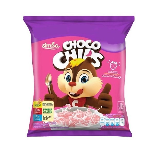 

SIMBA CHOCO CHIPS STRAWBERY BAG 50GR