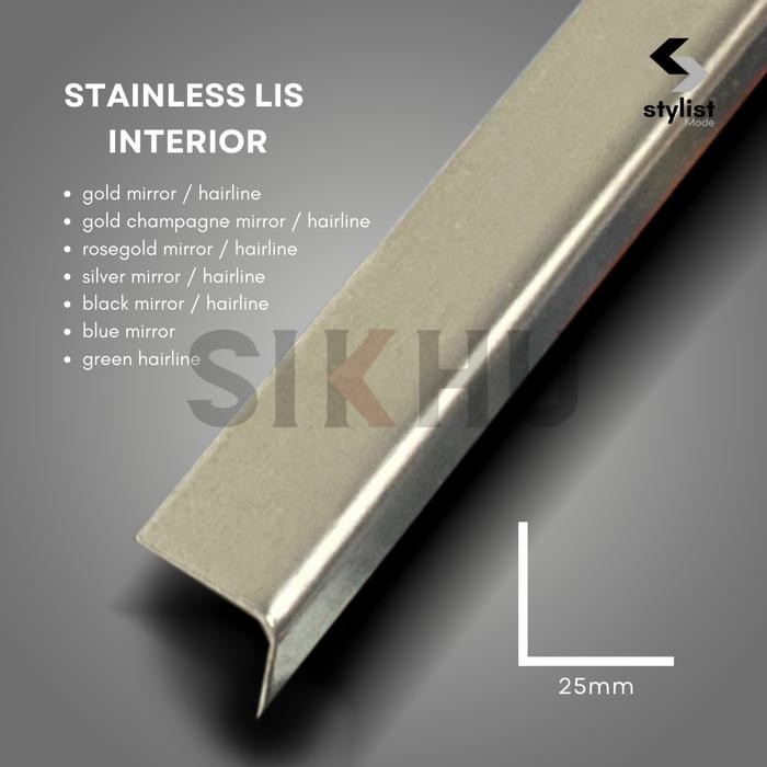 Stainless Lis Interior Siku L silver 25 x 25mm