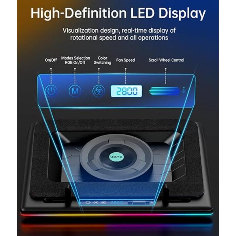 Langsung diproses llano V12 RGB Laptop Cooling Pad with Powerful Turbofan Cooler Computer