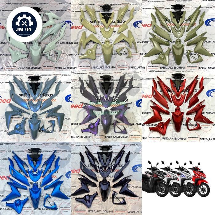 Cover body full halus motor honda vario all new 125/150 led tahun 2018-2022 all warna variasi