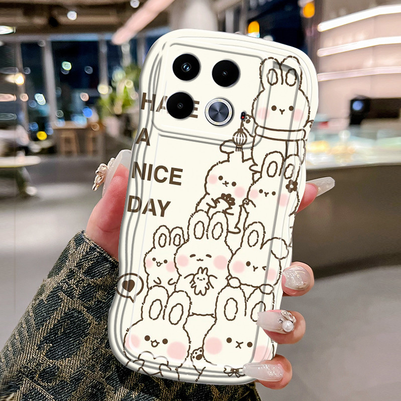 Casing Hp Untuk Infinix Note 40 Pro Note 40 Note 30 Note 30 Pro Note 30 VIP Case Krim gelombang Soft