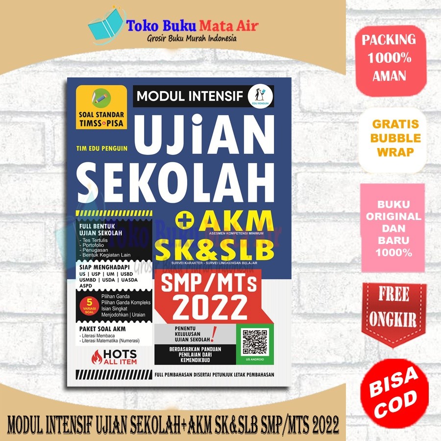 BEST SELLER UL INTENSIF UJIAN SEKOLAH + AKM SK& SMP/MTs 2022 - EDU PENGUIN