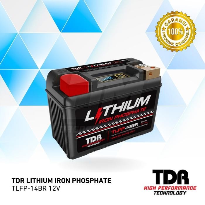Terlaris Aki Motor Lithium Iron Phosphate Battery Tdr Tlfp-14Br 12V